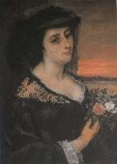 Gustave Courbet Lady oil painting on canvas